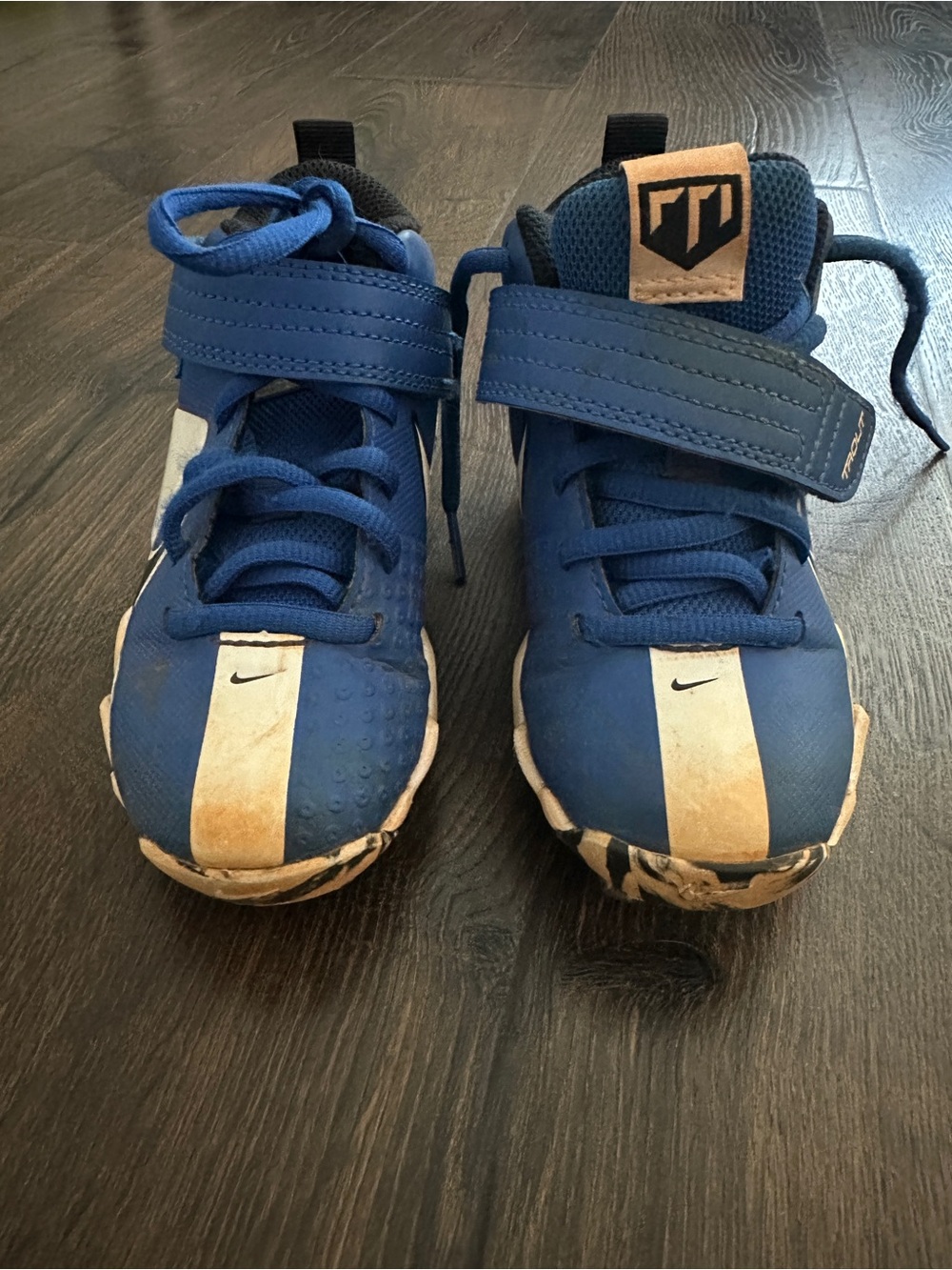 Nike Toddler Blue and White Strap Sneakers